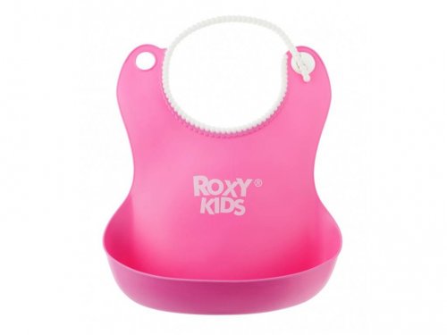 Roxy Kids Нагрудник  мягкий с кармашком и застежкой розовый