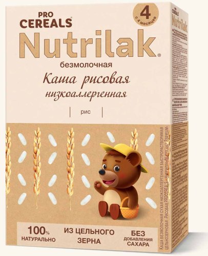 Nutrilak Premium Procereals Каша безмолочная рисовая низкоаллергенная, с 4 месяцев, 200 г